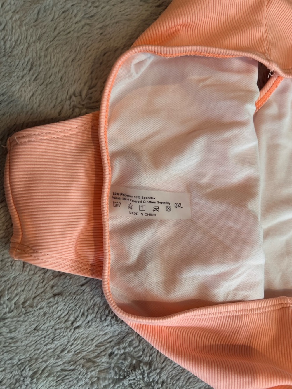 Peach Ribbed Bikini Set - Picture 6 of 6